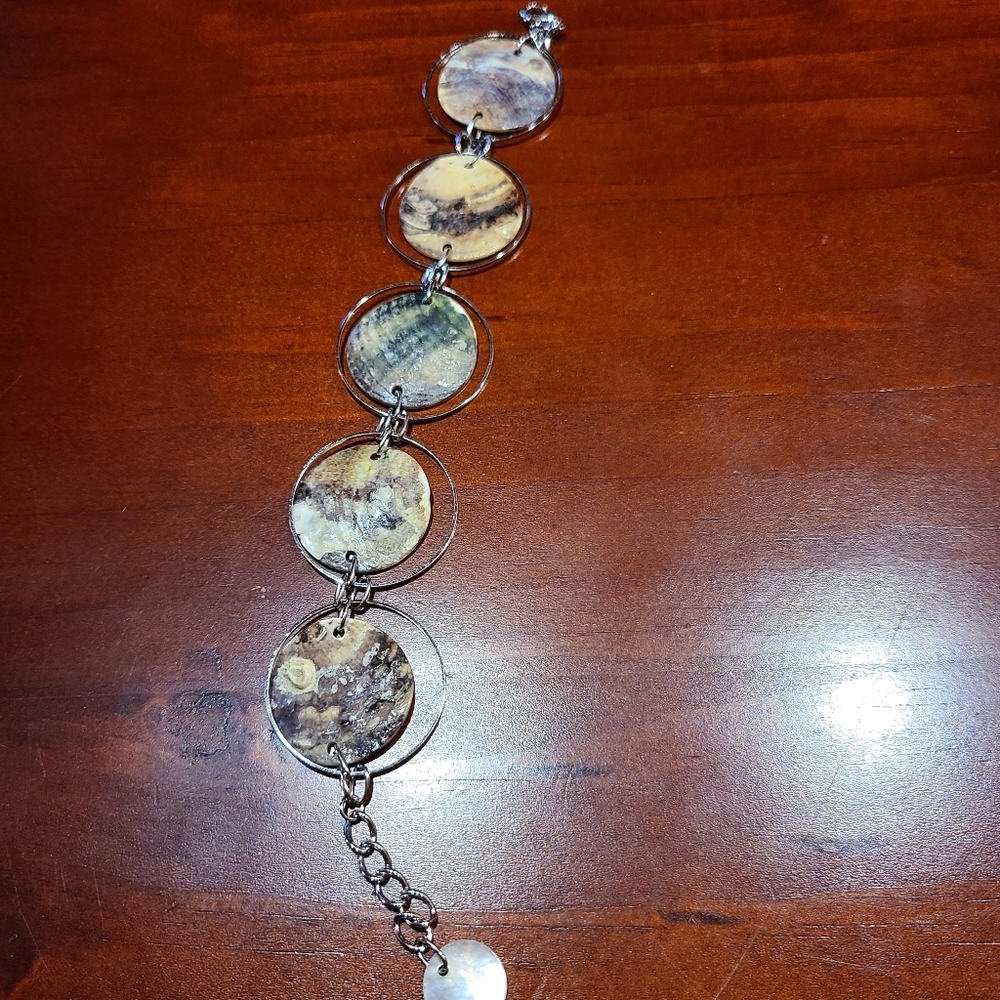 Shell silver bracelet with extender - Picture 2 of 3